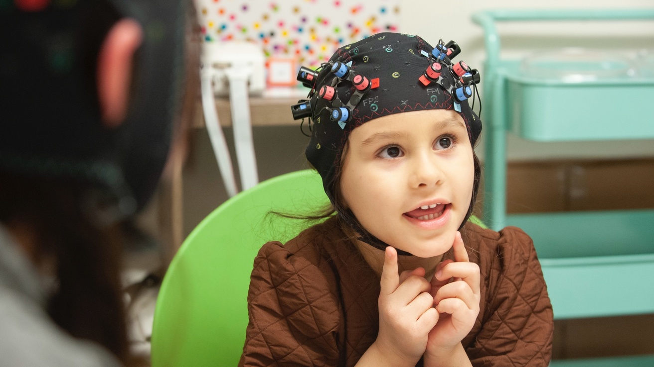 Child undergoing Functional Near Infrared Spectroscopy